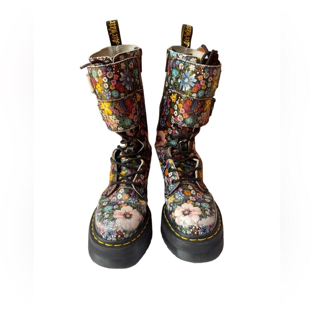 DOC MARTENS - WANDERLUST FLORAL JAGGER PLATFORM BOOTS LEATHER RARE 3UK US:W5